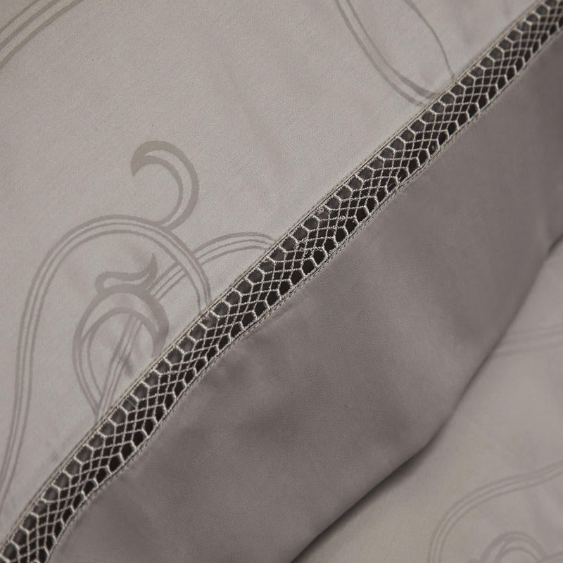 Warm Gray Damask Duvet Cover Set (1200TC Egyptian Cotton)