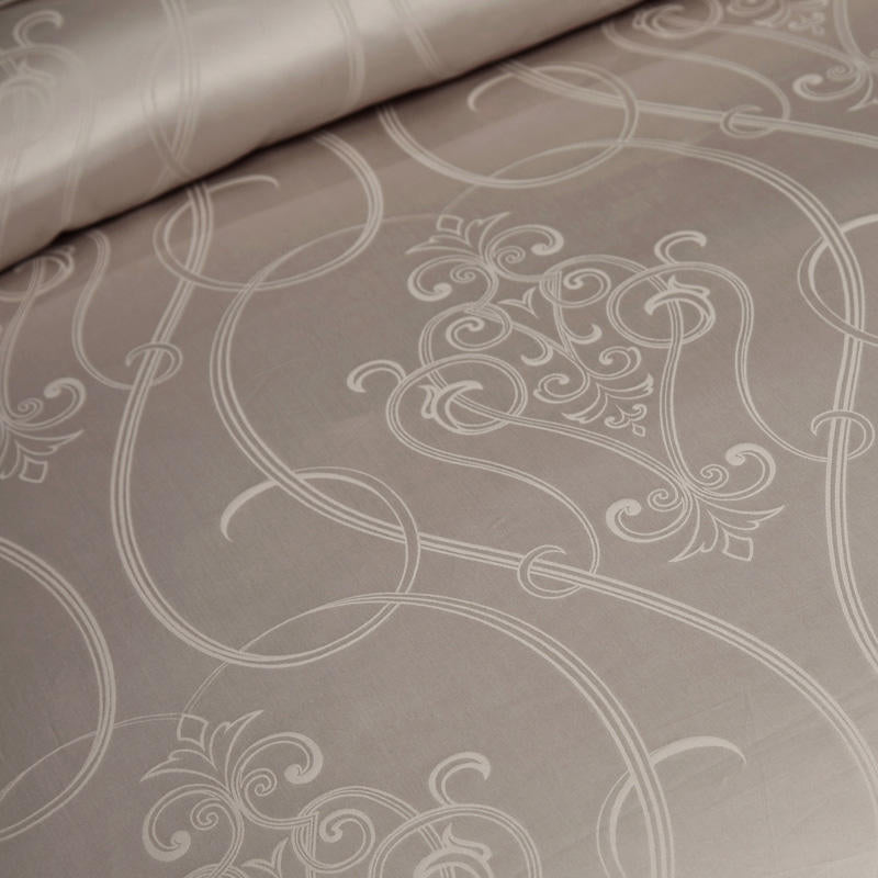 Warm Gray Damask Duvet Cover Set (1200TC Egyptian Cotton)