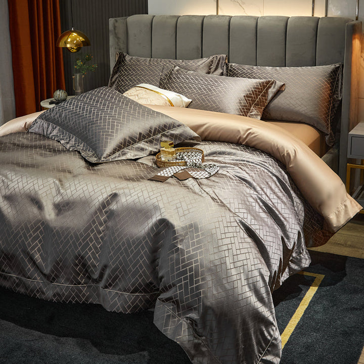 Modern Jacquard Egyptian Cotton Duvet Cover Set (1000TC)