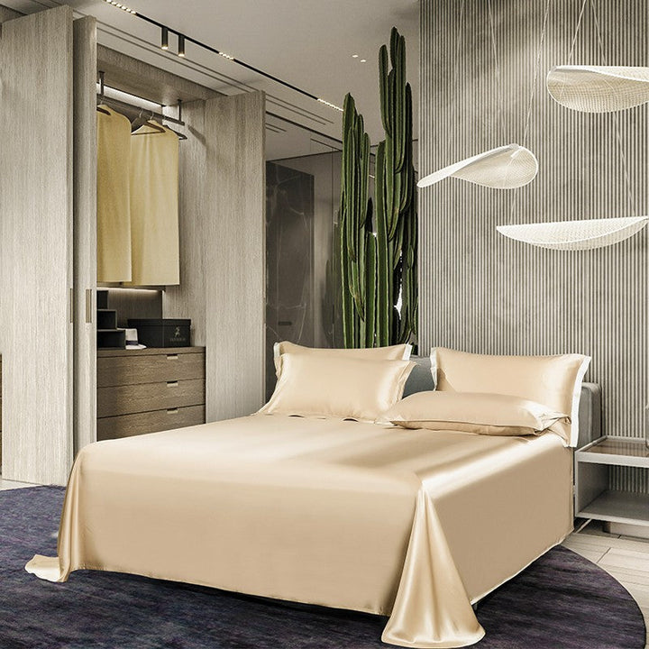 Luxury Mulberry Silk Duvet Cover Set in Champagne Ivory (25 Momme)