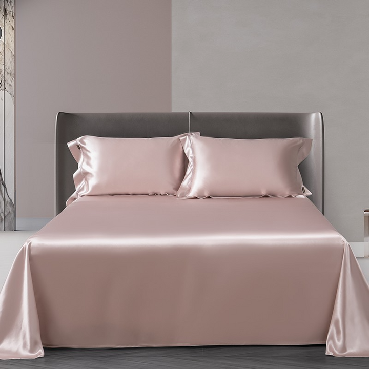 Luxury Mulberry Silk Duvet Cover Set in Blush Pink (25 Momme)