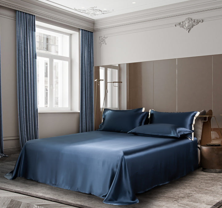 Luxury Mulberry Silk Duvet Cover Set in Champagne Ivory (25 Momme)