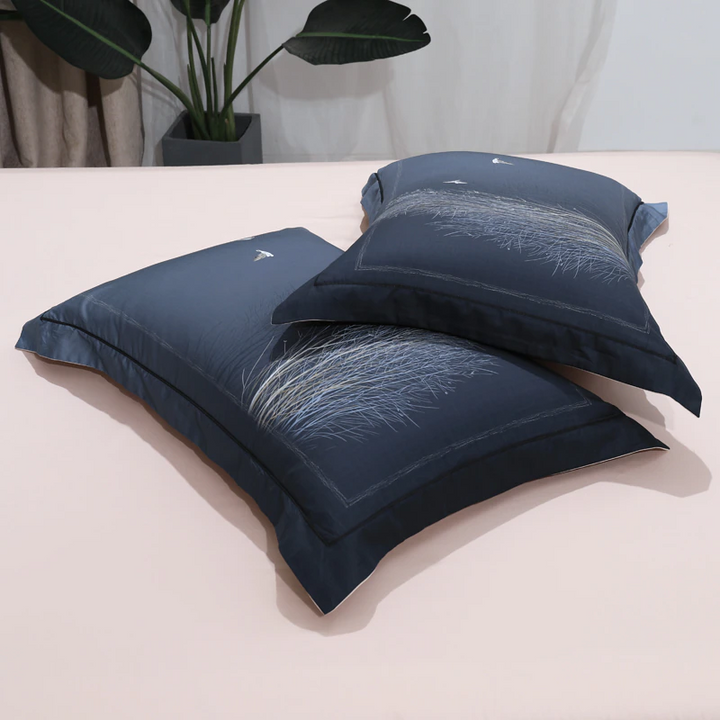 Luxury Egyptian Cotton Duvet Cover Set in Midnight Blue (500TC)