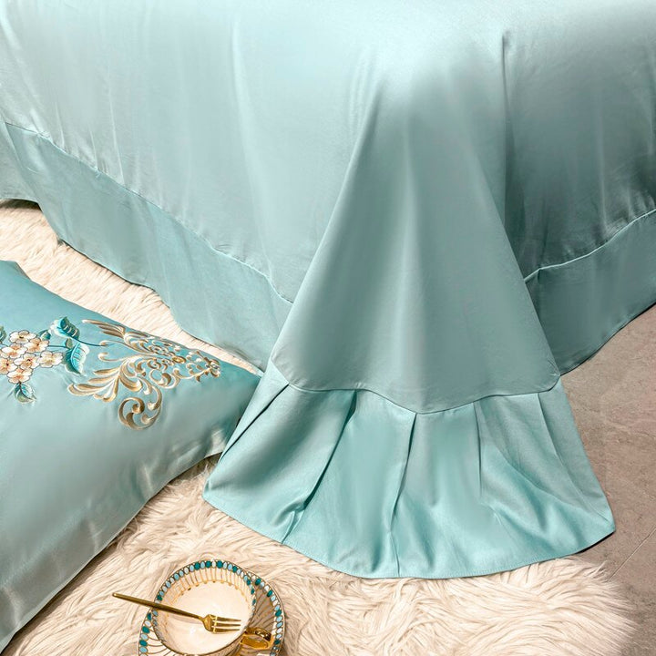 Royal Embroidered Cotton Satin Duvet Cover Set