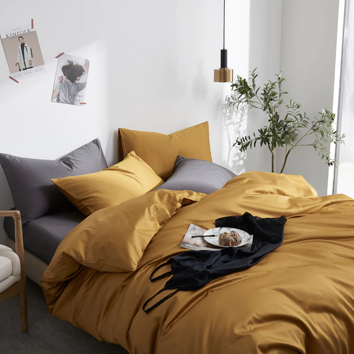 Luxury Reversible Duvet Cover Set (500TC Egyptian Cotton)
