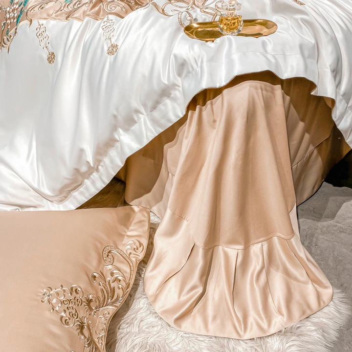 Royal Embroidered Cotton Satin Duvet Cover Set