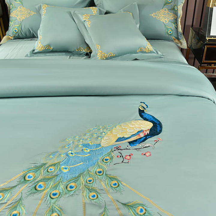 Luxury Peacock Duvet Cover Set (800TC Egyptian Cotton)