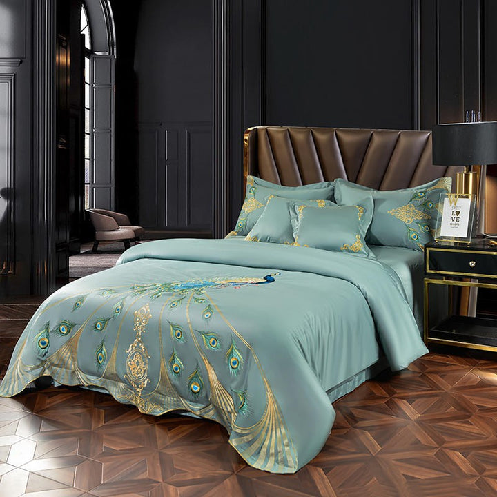 Luxury Peacock Duvet Cover Set (800TC Egyptian Cotton)