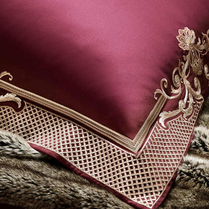 Bordeaux Embroidered Duvet Cover Set – 1000TC Egyptian Cotton