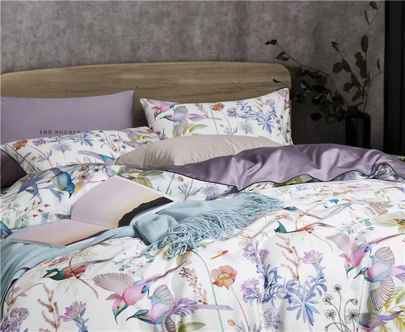Botanical Bird Egyptian Cotton Duvet Cover Set (500TC)