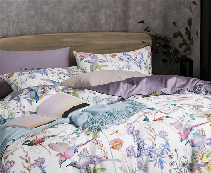 Botanical Bird Egyptian Cotton Duvet Cover Set (500TC)