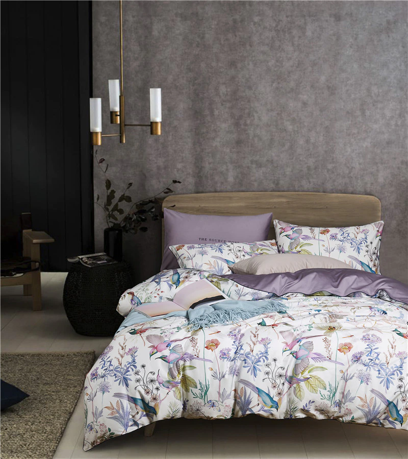 Botanical Bird Egyptian Cotton Duvet Cover Set (500TC)