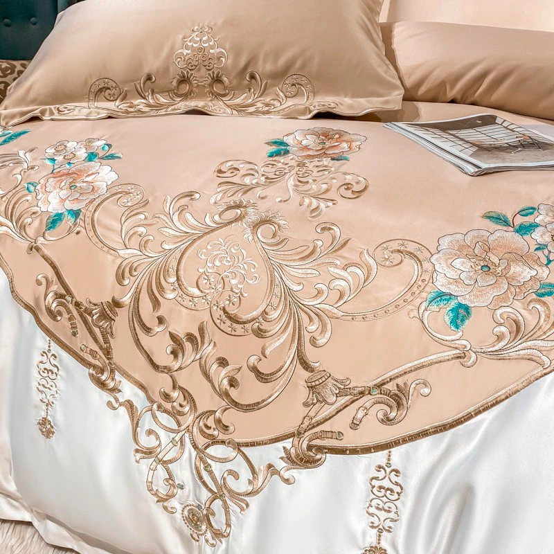 Royal Embroidered Cotton Satin Duvet Cover Set