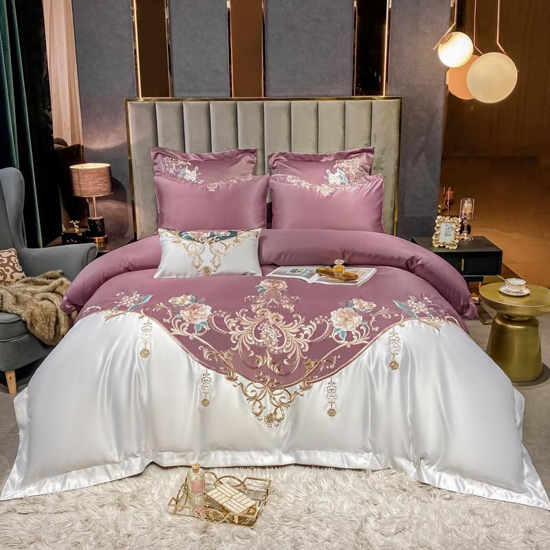 Royal Embroidered Cotton Satin Duvet Cover Set