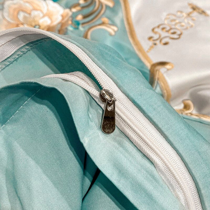 Royal Embroidered Cotton Satin Duvet Cover Set