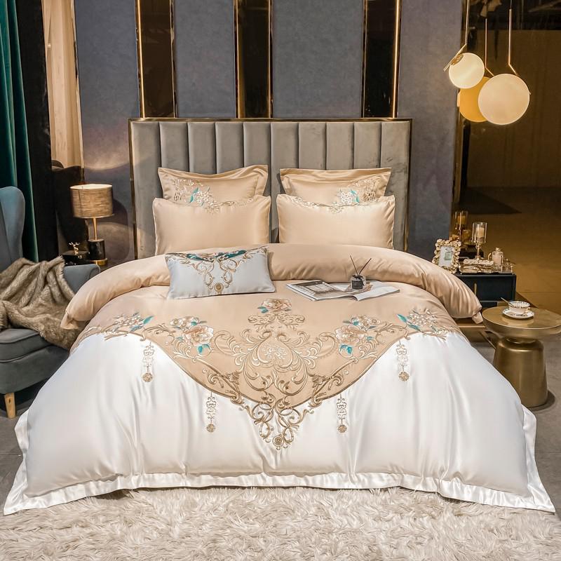 Royal Embroidered Cotton Satin Duvet Cover Set