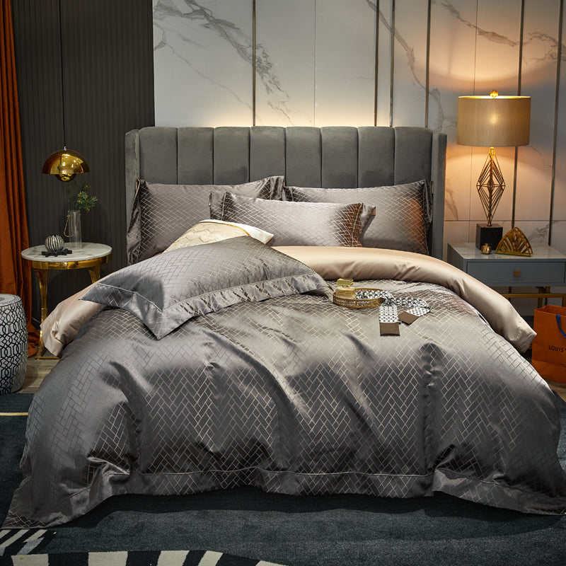 Modern Jacquard Egyptian Cotton Duvet Cover Set (1000TC)