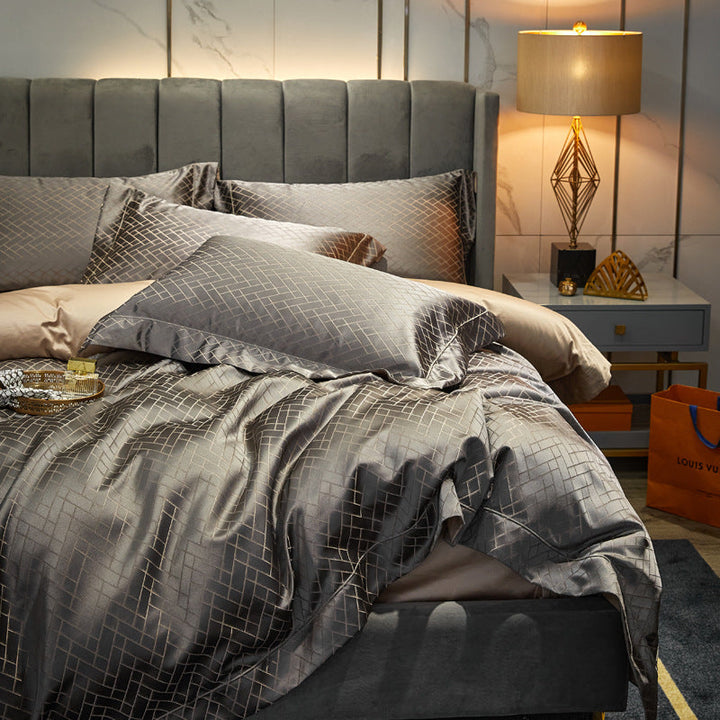 Modern Jacquard Egyptian Cotton Duvet Cover Set (1000TC)