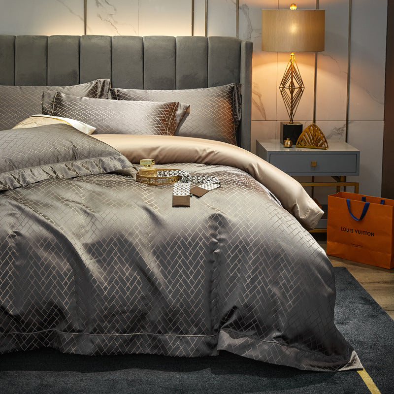Modern Jacquard Egyptian Cotton Duvet Cover Set (1000TC)