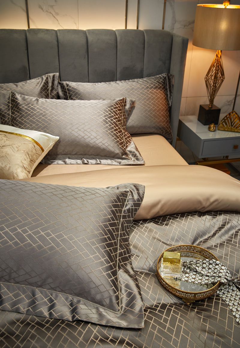 Modern Jacquard Egyptian Cotton Duvet Cover Set (1000TC)