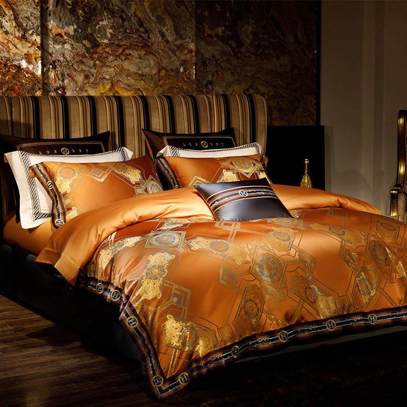 Imperial Amber Egyptian Cotton Jacquard Duvet Cover Set