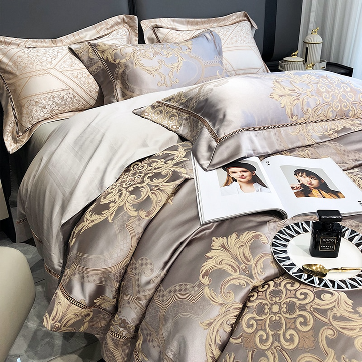 Heritage Brocade Egyptian Cotton Jacquard Duvet Cover Set (1000TC)