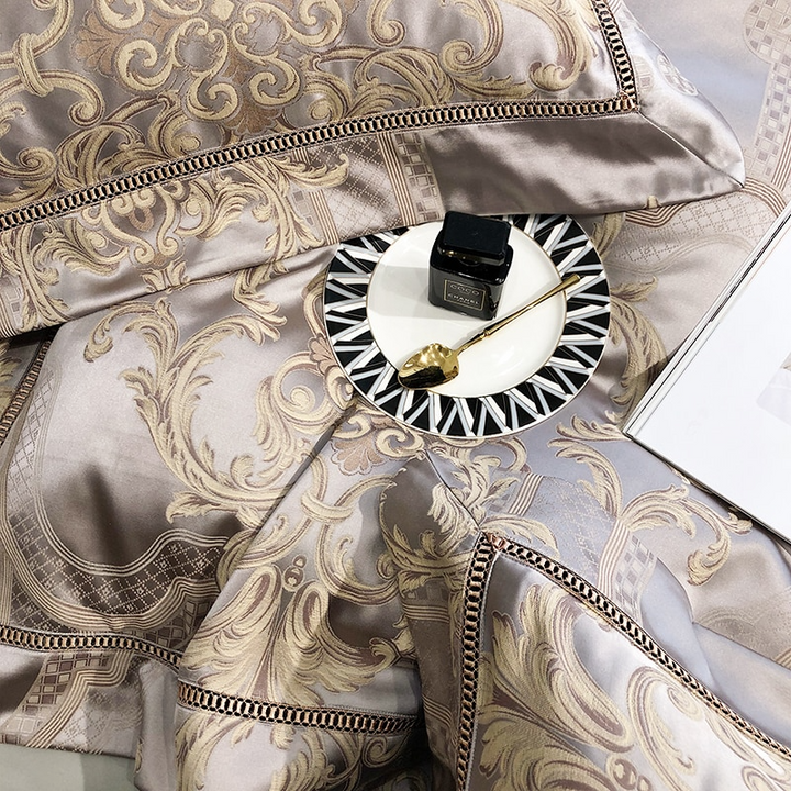 Heritage Brocade Egyptian Cotton Jacquard Duvet Cover Set (1000TC)