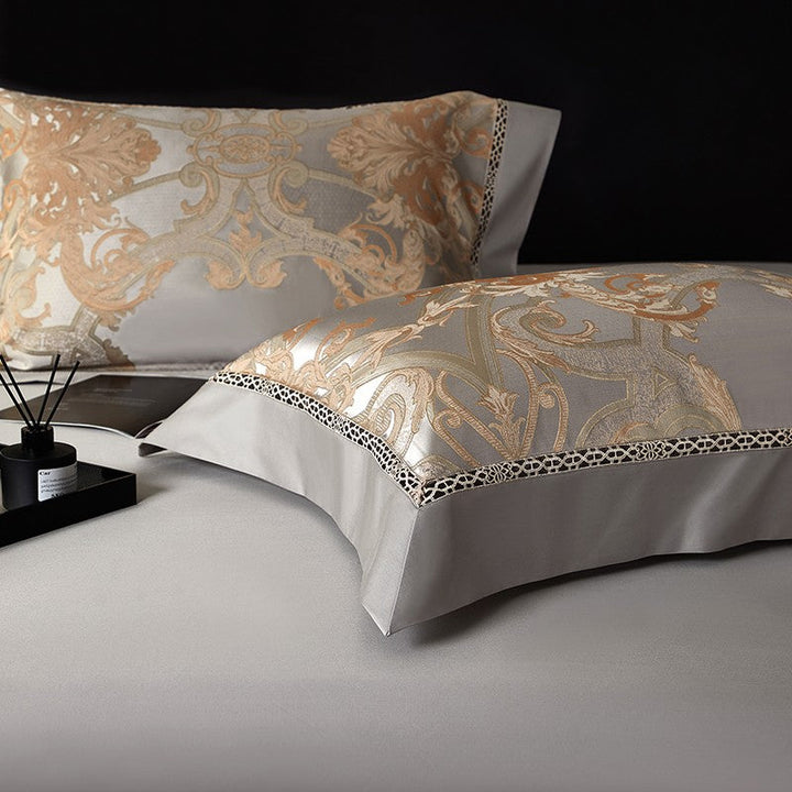 Champagne Jacquard Egyptian Cotton Duvet Cover Set (1000TC)