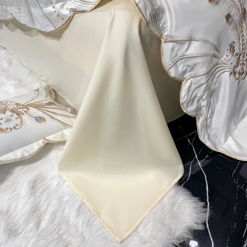 Royal Embroidered Egyptian Cotton Satin Duvet Cover Set