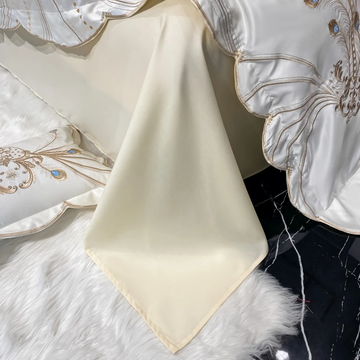 Royal Embroidered Egyptian Cotton Satin Duvet Cover Set
