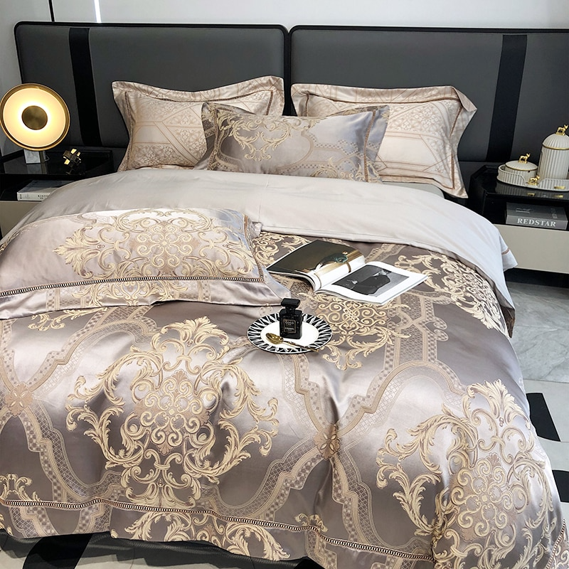 Heritage Brocade Egyptian Cotton Jacquard Duvet Cover Set (1000TC)