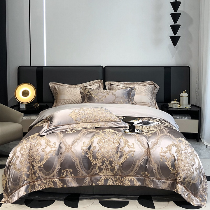 Heritage Brocade Egyptian Cotton Jacquard Duvet Cover Set (1000TC)