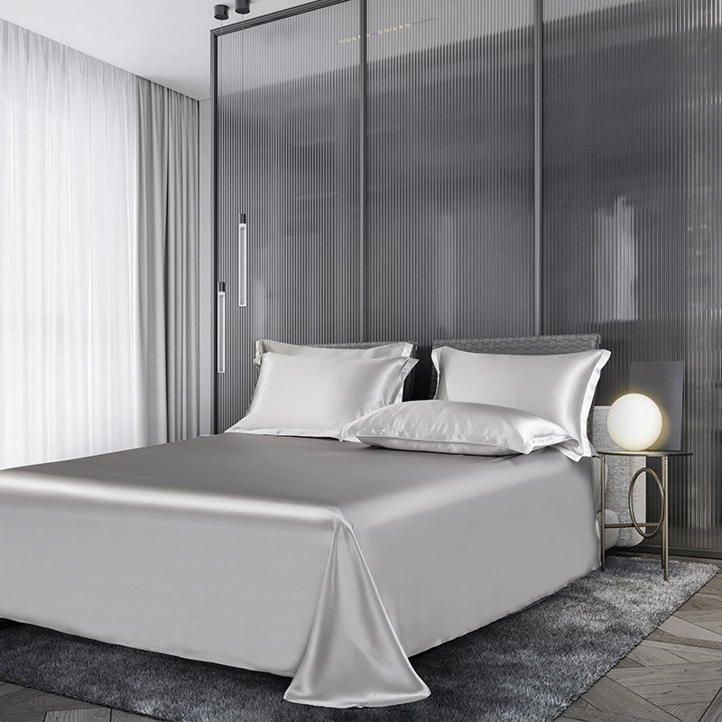 Luxury Mulberry Silk Duvet Cover Set in Champagne Ivory (25 Momme)