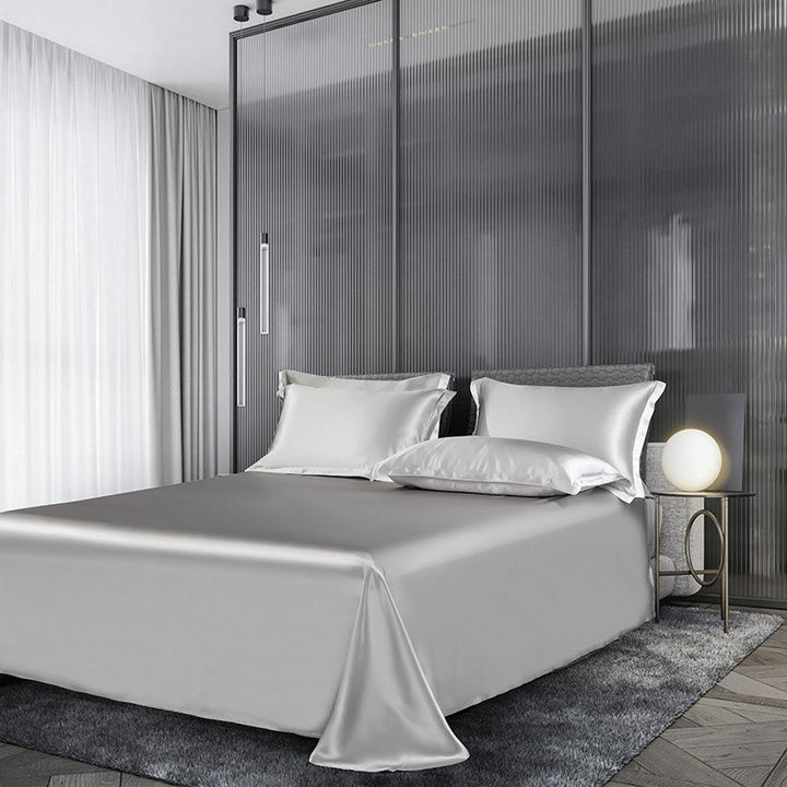 Luxury Mulberry Silk Duvet Cover Set in Champagne Ivory (25 Momme)