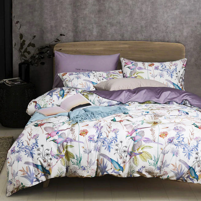 Botanical Bird Egyptian Cotton Duvet Cover Set (500TC)