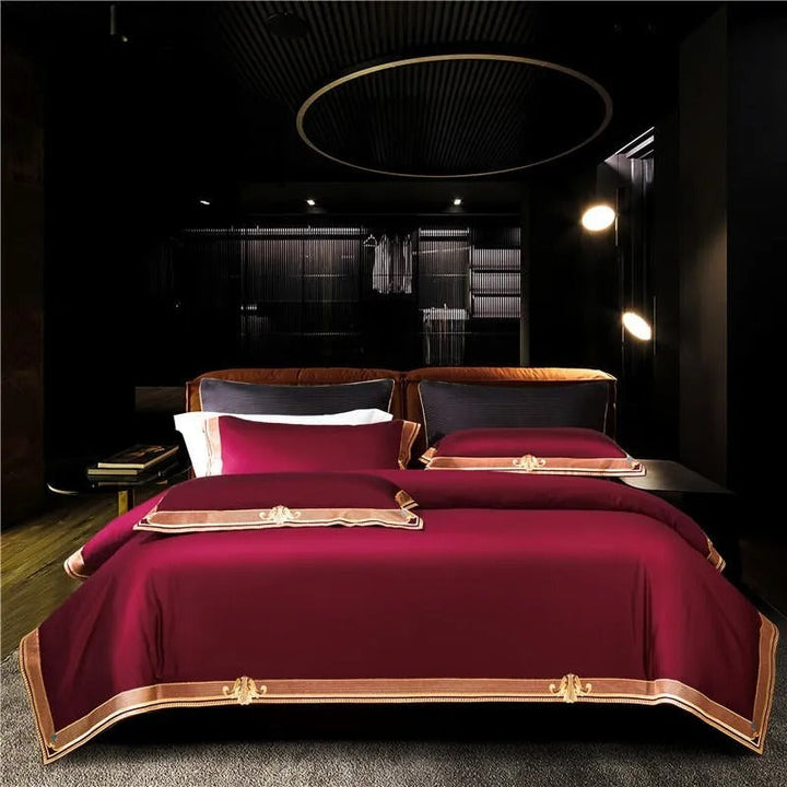 Burgundy Heritage Duvet Cover Set (1000TC Egyptian Cotton)