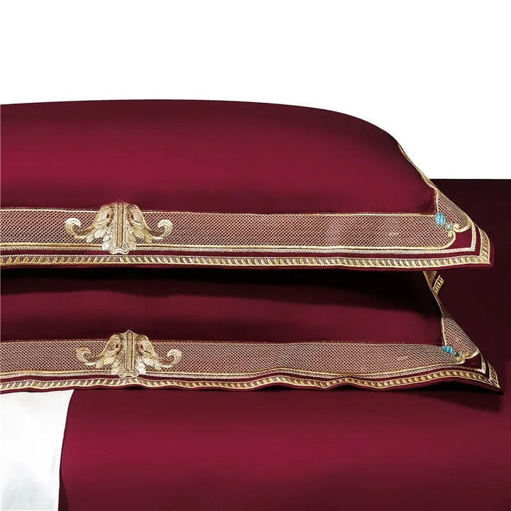 Burgundy Heritage Duvet Cover Set (1000TC Egyptian Cotton)