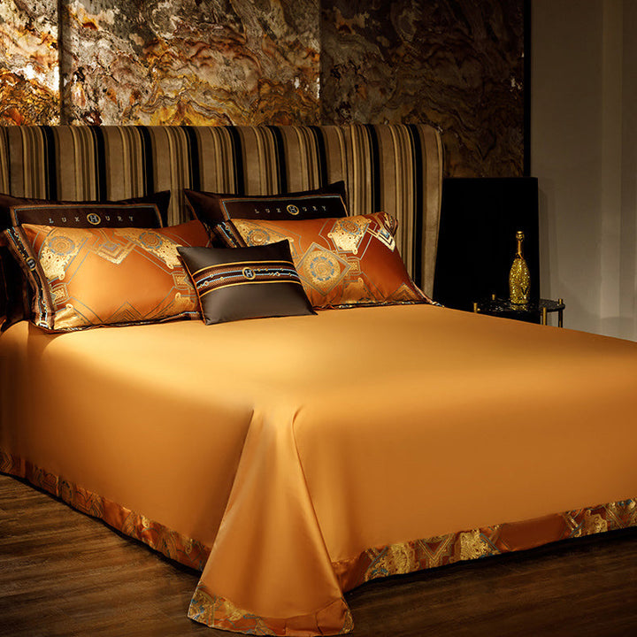 Imperial Amber Egyptian Cotton Jacquard Duvet Cover Set