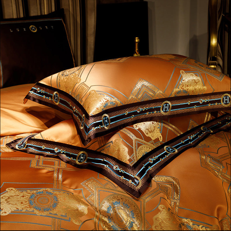 Imperial Amber Egyptian Cotton Jacquard Duvet Cover Set
